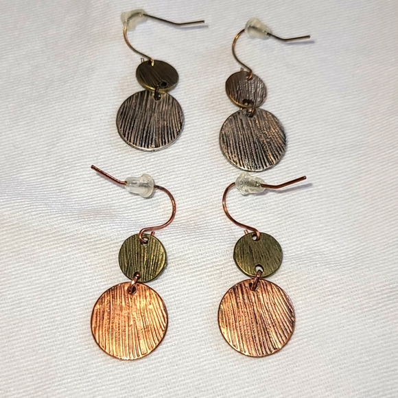 Spunkysoul Tribal Gold, Silver & Copper earrings - Picture 2 of 5